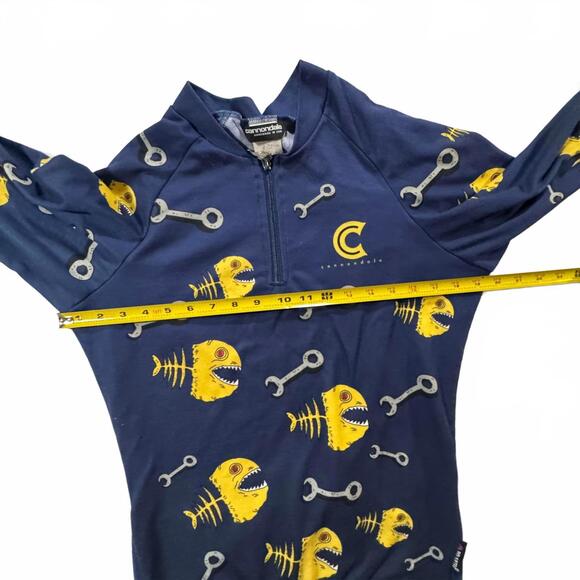 Cannondale Jersey 90's Mens Med USA Piranha Skeleton Wrenches 3 Pockets Polartec - Picture 8 of 9